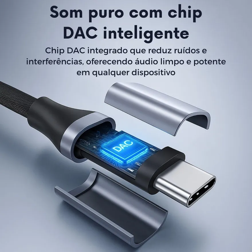Chip DAC inteligente para áudio de alta qualidade